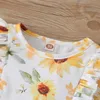 Baby / Toddler Girl Tournesflower Print Robe à volants 210528