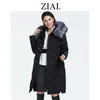 Ziai Womens Winter Down Jacket Plus Storleksrockar Långt Loose Fur Collar Kvinna Parkas Fashion Factory Kvalitet I lager FR-2160 211018