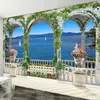 Papier peint photo personnalisé 3D Seaside Sceney Scénario Toile murale Salon Salon Chambre à coucher Restaurant peinture murale Paisagem étanche