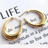 Hoop Huggie Hyperbole 18K Gold Earrings vrouwen Fijne sieraden Au750 Ins Us Simple Female Anniversary Gift Groothandel