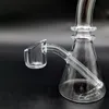 5Inches Narguilés Quartz Banger Bécher Avec Bol Plat De 4mm D'épaisseur Mini Bong Clair Dab Oil Rigs Clous Boîte Individuelle Pipe À Eau VS Bongs En Verre