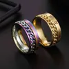 Edelstahl Link Kette Farbe Ring Für Männer Frauen Klassische Römischen Ziffern 8MM Ring 2022 Neue Trendy Schmuck Zubehör g1125