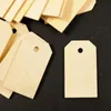 Bladwijzer Blank hout Bladwijzers Creatieve DIY Handgemaakte Natuurlijke Gift Tag met String Briefpapier Kantoorbenodigdheden 50 Stks