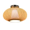 Ceiling Lights 32/40/50cm Bamboo Wicker Rattan Round Woven Lighting Fixture Natural Japanese Country Vintage Flush Mount Plafon Lamp