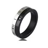 2021 Arrivals Roman Number Spinner Rings For Women High Quality Black Color Stainless Steel Jewelry With AAA Cubic Zirconia