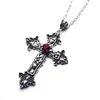 Pendant Necklaces Large Detailed Floral Cross Necklace Classical Tone Goth Punk Gothic Jewellery Fashion Statement Men Women Gift Steam