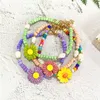 Strand pärlstav strängar punki mode gul emalj blomma charm armband polymer lera justerbar för kvinnor tjej smycken raym22