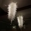 Hängande hängande lampor högkvalitativa moderna ljuskronor europeiska chihuly stil blank handblåst konstglas 24 med 60 inches