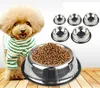 Stainless Steel Dog Cat Bowl Non-Slip Durable Outdoor Food Feeder Water Bowls For Small Medium Large Dogs Pet Feeding Drinking Supplies WLL8