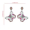 Big Statement Butterfly Studs Earring Women Colorful Rhinestone Diamond Drop Earrings Gifts Fashion Animal Design Street Party Charm Jewelry Accessories