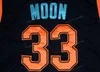 船からの船Jackie Moon＃33 Flint Tropics Semi Pro Movie Basketball Jersey男性のすべてのステッチブラック最高のジャージ