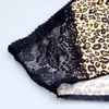 Beauwear Super Plus Size Women Leopard BH BRICE SET D E F G CUP KVINNA LACE Underkläder Set full täckning mjuk tunn underkläderuppsättning Q0705