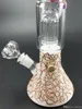 Handgjord hantverk glasbägare Bong Hookahs Lila Höjd 36cm Svart Färg Percolator Bongs för rökning 18,8 mm led