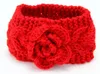 Girls Kids Winter Big Wool Crochet Headbands Flowers for toddler European Style Ear Warmers Children Braided Headbows Baby Beanies Cap KHA518