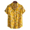 Мужские повседневные рубашки мужские цветочные короткие рукава алоха рубашка пляж Гавайский негабаритный печатный печать летняя бренда camisa