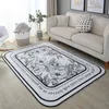 Tapis de fleurs moderne pour la décoration de salon noir et blanc minimaliste tapis de mode chambre anti-dérapant grande pièce tapis de sol 211204