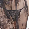 No 2010 # MS Sexy Set Four Seasons Lace Lace krótkie piżamie Transparent Długie Lingerie Whatle and Retail Thong Bra Pa241Q