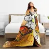 Одеяла мультиперовые одеяло размер легкий супер мягкий удобный роскошный кровать Blanke Microfiber (желтая бабочка 40x50)
