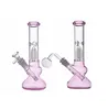 10 pouces bécher en verre rose Bong bras arbre percolateur Bongs conduites d'eau joint d'éléphant 14mm joint avec grand bol tuyau de brûleur à mazout en verre Dhl gratuit prix le moins cher