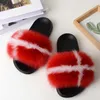 Mulheres Mulheres Raccoon Pele Chinelos Senhoras Senhoras Slides Feminino Feminino Sandálias Fluffy House Sapatos Menina Bonito Flip Flops Grande Tamanho H0914