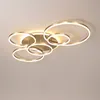 2/3/5/6 cercle anneaux plafond moderne à LEDs lumières pour salon chambre étude blanc/marron couleur lampe