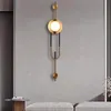 ウォールランプモダンゴールデンハードウェアシンプルなリビングルームLED照明ランプ大理石の寝室の装飾