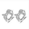 Hoop Huggie Kofsac Fashion Exquisite Zircon Bow-knot Earring Smycken 925 Sterling Silver Örhängen för Kvinnor Alla hjärtans dag Presenter