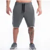 Summer New Cotton Men Shorts Calf-Length Gyms Fitness Casual Joggers Red Shorts Sportswear Bodybuilding Shorts Men271p