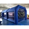 Cabine de peinture en aérosol gonflable bleue commerciale extérieure de bateau libre tente de poste de travail de peinture de voiture de 7x4x3m avec 2 ventilateurs