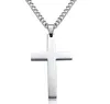 Rostfritt stål Kors Hängsmycke Halsband Mäns Religion Tro Crucifix Charm Titanium Stålkedja för Kvinnor Mode Smycken 3 Färger