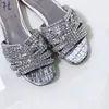 Brand new women's slipper sandal shoes gina ladies flats heels sandal shoes with diamond high quality !