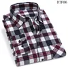 Men Flannel Plaid Shirt Cotton Spring Autumn Casual Long Sleeve Shirt Soft Comfort Slim Fit Styles Brand Man Plus Size