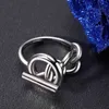 Moonmory 925 Sterling Silver Rope Chain Ring With Hoop Lock For Women French Clasp Ring Sterling Silver Jewelry Making 211123