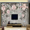 Wallpapers personalizado pintado à mão jardim rosa vine tv fundo papel parede 3d sala de estar quarto decoração mural papel de parede papel de parecer