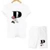 Women Two Piec Set Letter T Shirts And Shorts Summer Short Sleeve O-neck Casual Joggers Biker Sexy Outfit For Woman 220315
