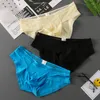 Mutande 3PC Biancheria intima da uomo Slip Ice Silk U Pouch Uomo Sexy Lingerie Mutandine estive a vita bassa 2021 Uomo Sea Satin