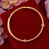 Gravado Dubai Tradicional Mulheres Bangle 18k Amarelo Ouro Cheio Feminino Ajustar Pulseira Pretty Presente