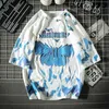 Flamme Schmetterling T-shirt Männer Street Fashion Sommer Oansatz Männer T-shirt Hip Hop Harajuku T-shirts Lose 100% Baumwolle Paar Tops 210716