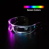 7 Kolor Dekoracyjne Grube Glass Kolorowe Luminous Goggles LED Zapal Eyeglasses do Bar KTV Halloween Boże Narodzenie urodziny