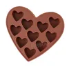 12 galler hjärtformad mögel silikon tårta bakning mögel kärlek hjärtan choklad diy mögel gelé mjuk godis mögel kök bakverk verktyg bh5931 tyj