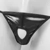 Mens Mini Bikini G String Briefs Shiny Metallic Erotic Sissy Panties with Penis Hole Gay Open Butt Tback Tnagas Thong Underwear6366631554