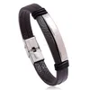 Stainless Steel Blank Glaze Buckle Bracelet Black Brown Men Leather Bracelets Wristband Bangle Cuff Fashion Jewelry Will and Sandy