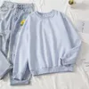 Damskie bluzy Społeczne Harajuku Bluzy Cukierki Kolory Bluzy Topy Kobiety Bluza Długi Sleeveed Bawełniany Swetry Ubrania 210909
