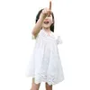 Girls clothes summer 2021 girls cotton lace dress for kids children clothing white lace princess korean cute dress size 100-140 Q0716