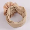 Novo bebê rolado flor headband cor sólida recém-nascido largamente turbante cabeça envoltório flor nylon headbands meninas acessórios de cabelo