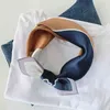 Luna&Dolphin Small Square Scarves 53x53 100% Nature Silk Large Color Block Stitching Bandanas Vintage Headbands Scarf Kerchief