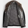 Mäns läder Faux Real Fur Coat Natural Mink Collar Winter Jacket Men Kort Får Skärning Ned Alpaca LBL-DAF98002 KJ2300
