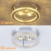 Lampadario moderno a LED in cristallo Illuminazione Anelli a specchio Lampada da soffitto per soggiorno Cucina Apparecchio per decorazioni per la casa
