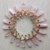 Ciondoli Chakra a forma di pallottola in pietra naturale al quarzo rosa per la creazione di gioielli artigianali fatti a mano in oro argento all'ingrosso