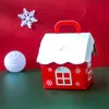 Christmas Gift Packing Box Kinderen Snoepjes Pakketdozen Xmas Party Decoratie Huisvormige Draagbare Opslag Organizers BH4849 TYJ